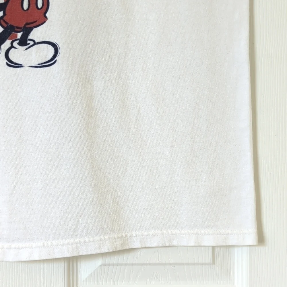 Disney 2004 Y2K Vintage American Flag Mickey Graphic Scoop Neck Tank Top White L - Picture 8 of 11
